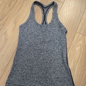 Gray Women's yoga Racerback Tank Top.